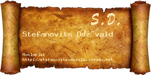 Stefanovits Dévald névjegykártya